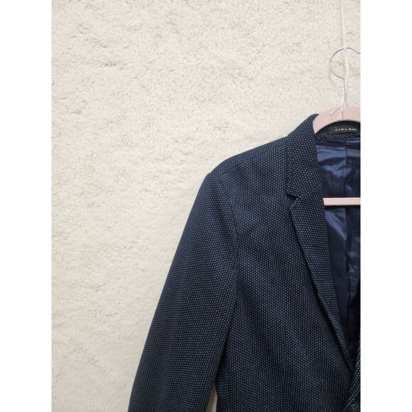 Zara Man Men Suit 40 Navy Cotton Blend Single Breast Double Vent Sport Blazer - Picture 2 of 16